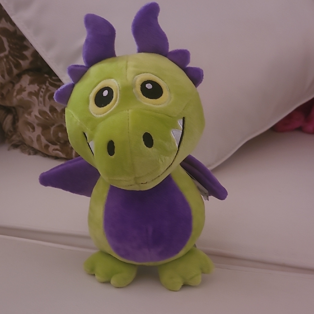 Express Kids Green and Purple Stuffed Dragon